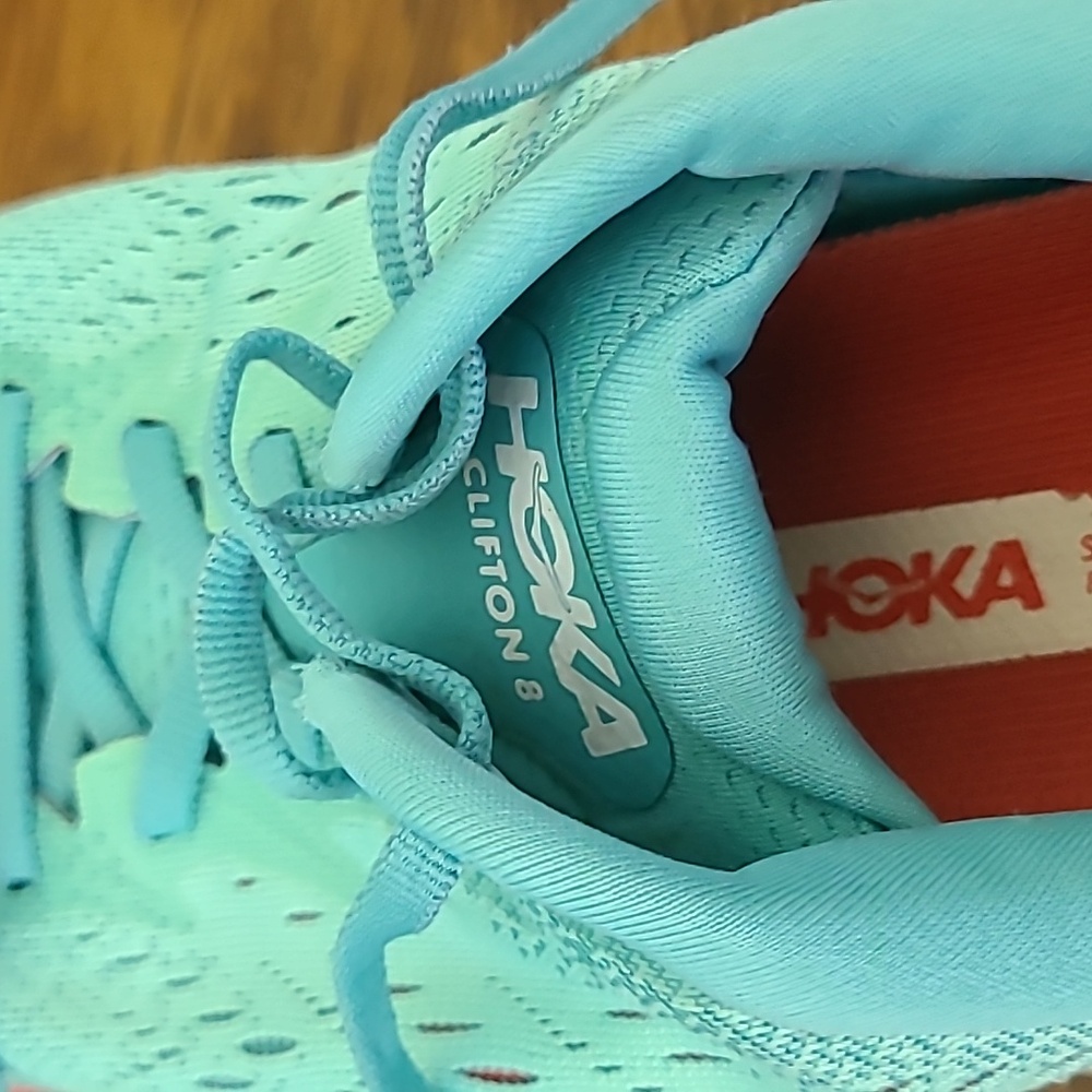Women Hoka One One Clifton 8 Aquarella Running Shoes Sneakers 10b - Picture 9 of 11